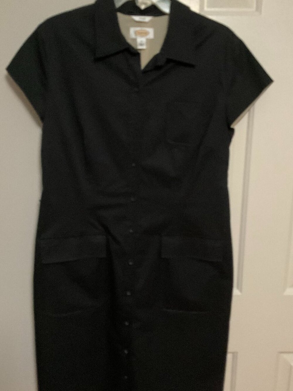 Talbots Short Sleeve Black Lined Dress Size 14
